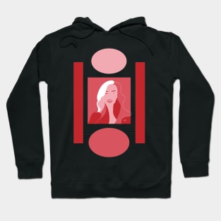 Woman #illustration #portrait #abstract #beauty #art #red #pink #buyart #redbubble #artstyle Hoodie